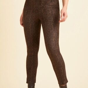 Peace of Cloth Faux Suede Cheetah Print Sloane Pant Brown Size Small Casual